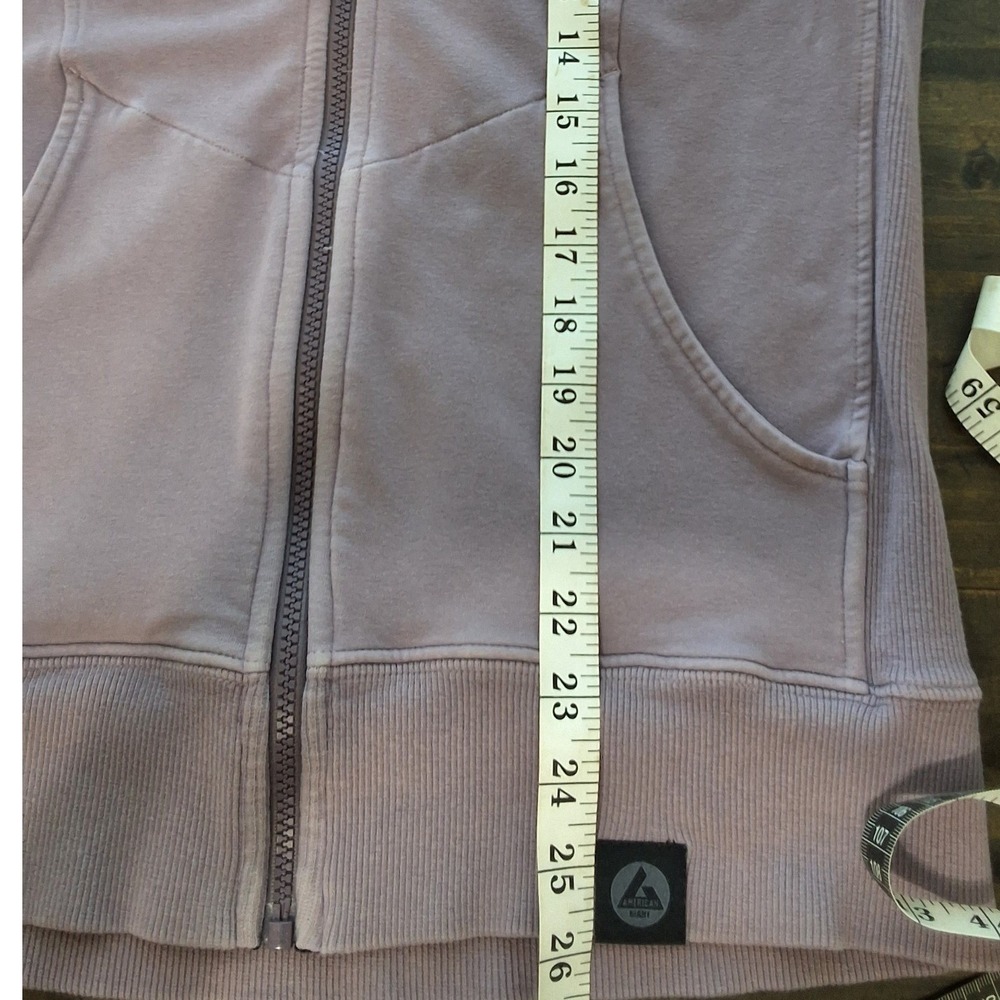 American Giant Womens Full Zip Jacket Dusty Purple Cotton Spandex Size L USA - Picture 4 of 7